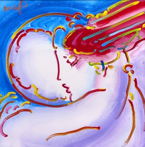 PETER MAX - "I LOVE THE WORLD" - 36 X 48 INCHES - ACRYLIC ON CANVAS